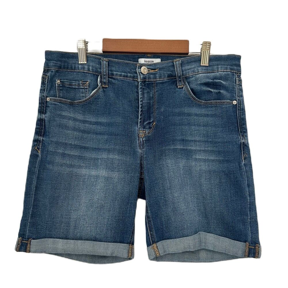 Kenzie Jean Shorts Women 6/28 Blue Mid Rise Stretch Casual Western Outdoor Comfy
